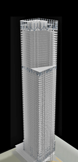  Obr. 10. Prutový model budovy 4WTC, zdroj: PMadFlyer